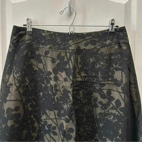 Anne Carson Silk Skirt A-Line Flowy Black Tan Sheer Overlay Lined Size 8 - Picture 5 of 15